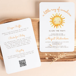 Little Ray of Sunshine QR Code Baby shower Kaart