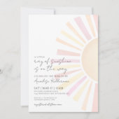 Little Ray Of Sunshine Roze Baby shower Kaart (Voorkant)