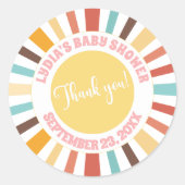 Little Ray Of Sunshine Roze Baby shower Ronde Sticker (Voorkant)