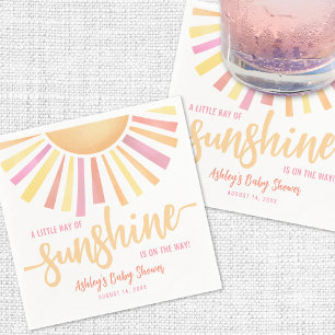 Little Ray Of Sunshine Roze Baby shower Servet