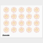 Little Ray Of Sunshine Roze Zon Baby shower Ronde Sticker (Vel)