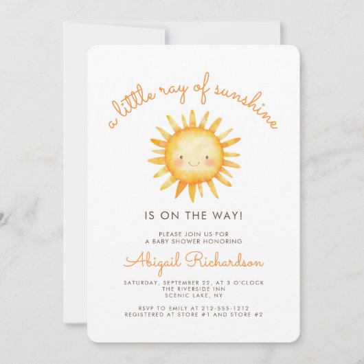 Little Ray of Sunshine Schattige Baby shower Kaart (Voorkant)