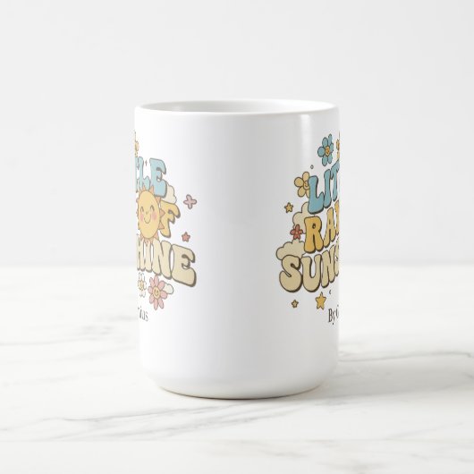 Little Ray of Sunshine T-Shirt, Groovy Retro 70s C Koffiemok (Center)