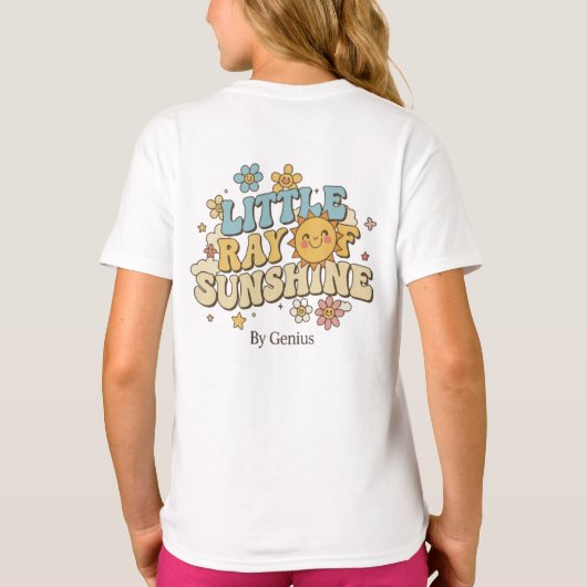 Little Ray of Sunshine T-Shirt, Groovy Retro 70s C T-shirt (Achterkant)