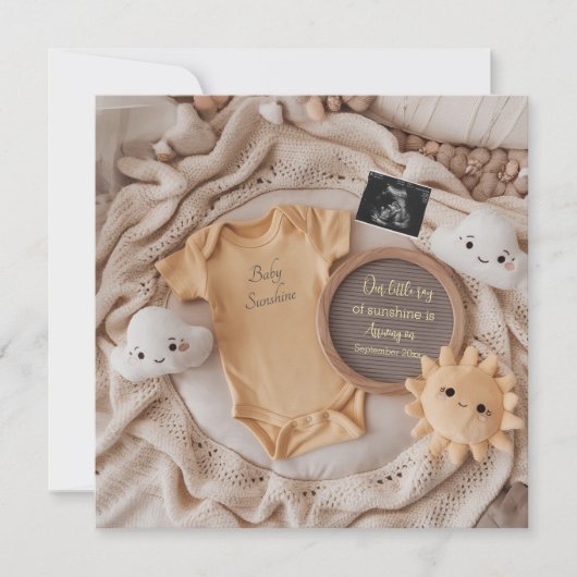 Little Ray of Sunshine zwangerschapsaankondiging Kaart (Voorkant)