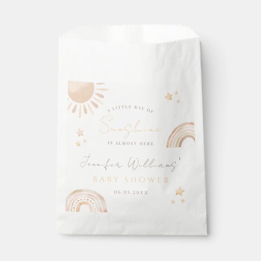 Little ray Sunshine Sun regenboog boho baby shower Bedankzakje (Voorkant)
