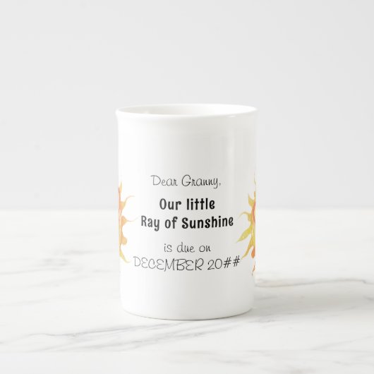  Little Ray Sunshine Sun Schattige Gepersonaliseer Porselein Kop (Voorkant)