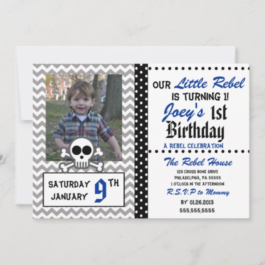 Little Rebel Invitation Kaart (Voorkant)