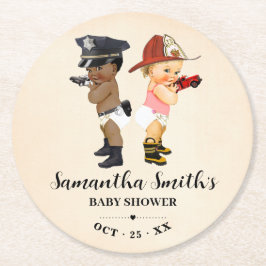 Little Recruit on the Way Baby Shower Ronde Kartonnen Onderzetter