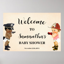 Little Recruit on the Way Welcome Baby Shower Sign Poster