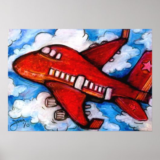 Little Red Airplane Poster (Voorkant)
