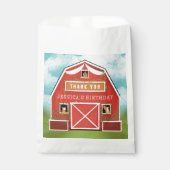 Little Red Barn Boerderij Verjaardagsfeestje Bedankzakje (Voorkant)