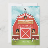 Little Red Barn Boerderij Verjaardagsfeestje Kaart (Voorkant)