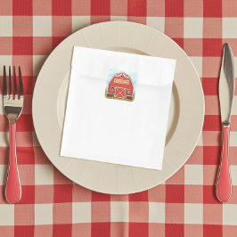 Little Red Barn Boerderij Verjaardagsfeestje Vierkante Sticker