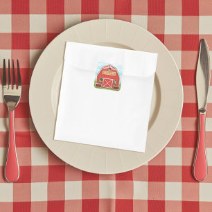 Little Red Barn Boerderij Verjaardagsfeestje Vierkante Sticker