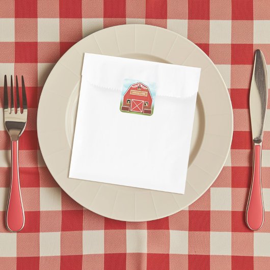 Little Red Barn Boerderij Verjaardagsfeestje Vierkante Sticker