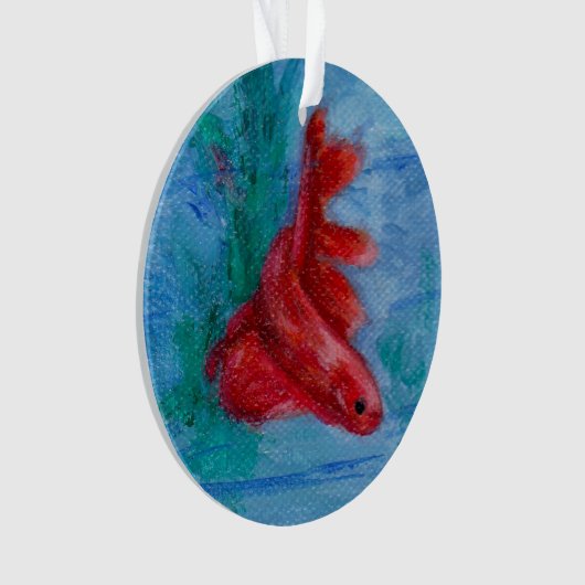 Little Red Betta Fish Ornament (voorkant)