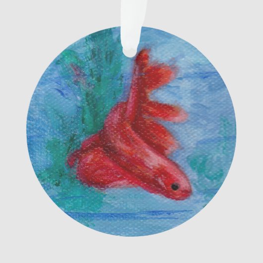 Little Red Betta Fish Ornament (voorkant)