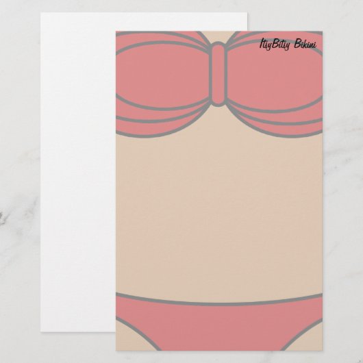 Little Red Bikini Briefpapier (Voorkant / Achterkant)