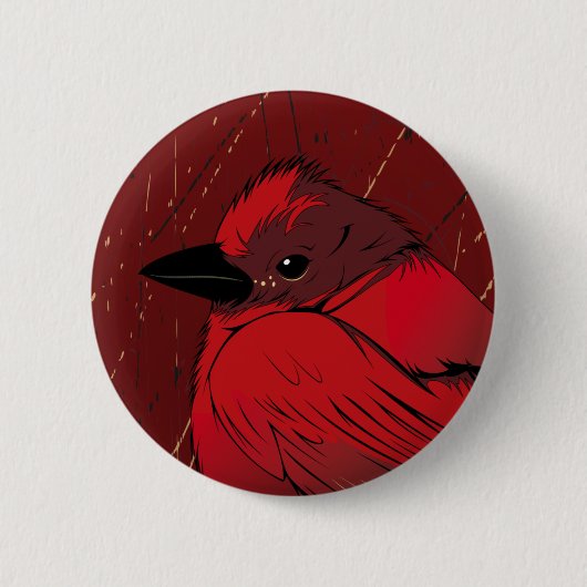 Little Red BIrd Ronde Button 5,7 Cm (Voorkant)