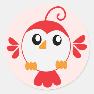Little Red Bird Ronde Sticker