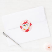 Little Red Bird Ronde Sticker (Envelop)