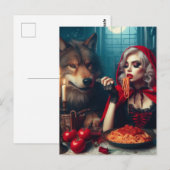 Little Red Blonde Hair Dark Fantasy Briefkaart (Voorkant / Achterkant)