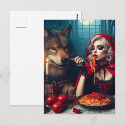 Little Red Blonde Hair Dark Fantasy Briefkaart (Voorkant / Achterkant)