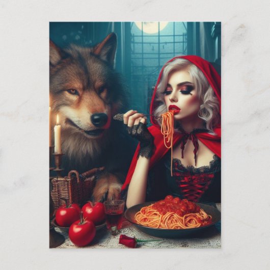 Little Red Blonde Hair Dark Fantasy Briefkaart (Voorkant)