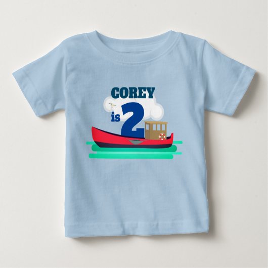 Little Red Boat 2e verjaardag Baby T-Shirt (Voorkant)