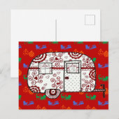 Little Red Camper Christmas briefkaart (Voorkant / Achterkant)