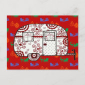 Little Red Camper Christmas briefkaart (Voorkant)