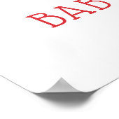 Little Red Car Tree Baby shower Welkomstbord Poster (Hoek)