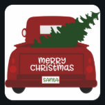 Little Red Christmas Tree Truck Stickers<br><div class="desc">Little Red Christmas Tree Truck Stickers</div>