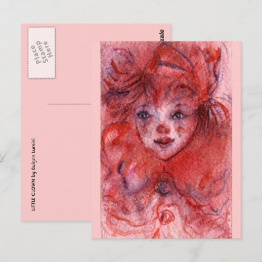 LITTLE RED CLOWN BRIEFKAART (Voorkant / Achterkant)