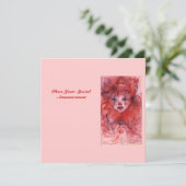 LITTLE RED CLOWN Pink Birthday Party Invitation Kaart (Staand voorkant)