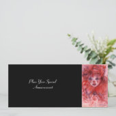 LITTLE RED CLOWN, Pink Black Birthday Party Invite Kaart (Staand voorkant)