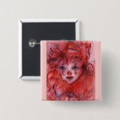 LITTLE RED CLOWN VIERKANTE BUTTON 5,1 CM (Voorkant /achterkant)