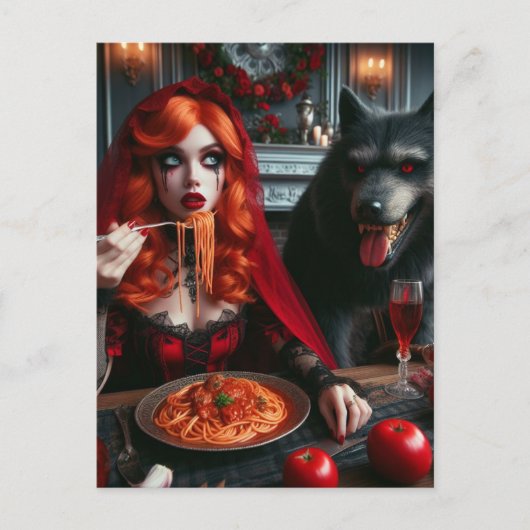 Little Red Dark Fantasy Briefkaart (Voorkant)