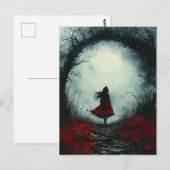 Little Red Dark Fantasy Forest beroemd gemaakt doo Briefkaart (Voorkant / Achterkant)