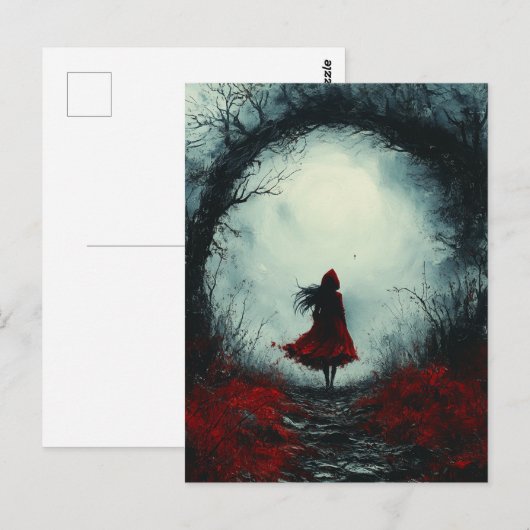 Little Red Dark Fantasy Forest beroemd gemaakt doo Briefkaart (Voorkant / Achterkant)