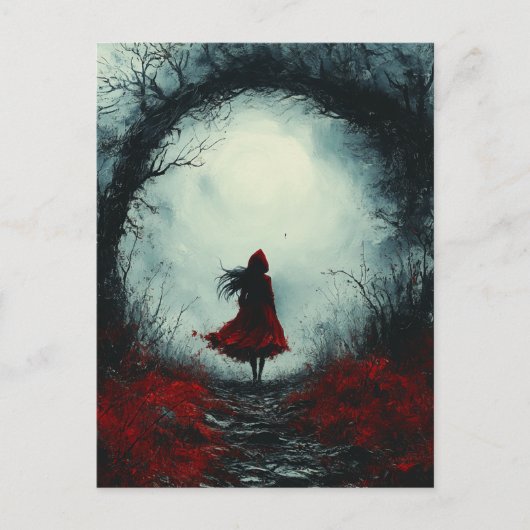 Little Red Dark Fantasy Forest beroemd gemaakt doo Briefkaart (Voorkant)