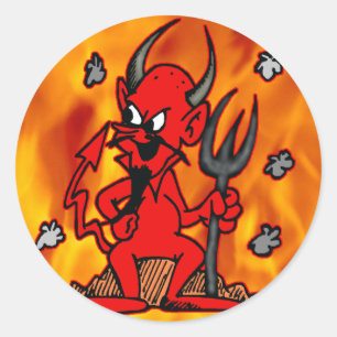 Little Red Devil Ronde Sticker