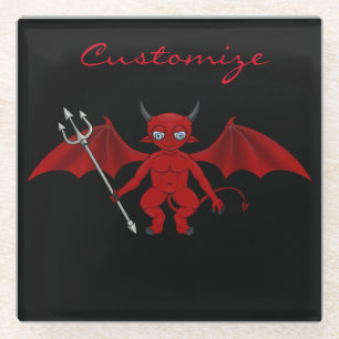 Little Red Devil Thunder_Cove Glazen Onderzetter