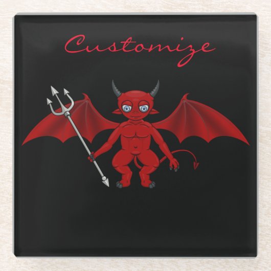 Little Red Devil Thunder_Cove Glazen Onderzetter (Voorkant)