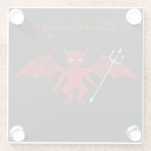 Little Red Devil Thunder_Cove Glazen Onderzetter (Achterkant)