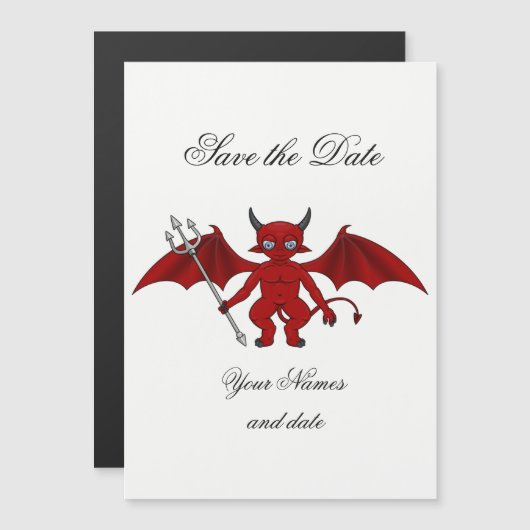 Little Red Devil Thunder_Cove Magnetische Uitnodiging (Voorkant / Achterkant)