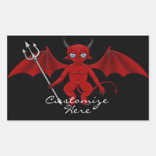 Little Red Devil Thunder_Cove Rechthoekige Sticker (Voorkant)