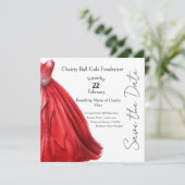 Little Red Dress Gala Charity Event Kaart (Staand voorkant)