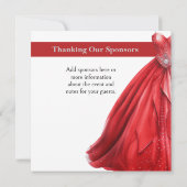 Little Red Dress Gala Charity Event Kaart (Achterkant)